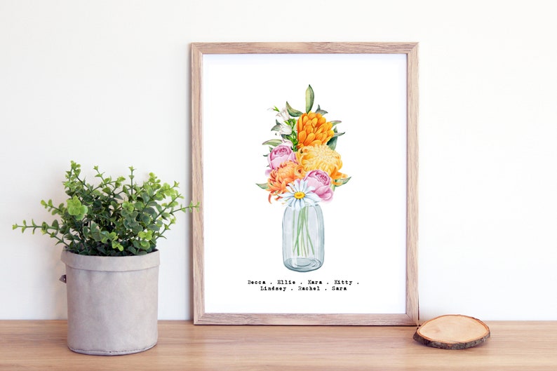 Custom Birth Flower Digital Print - Birth Month Flowers - Family Birth Flowers 