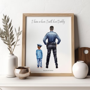 Personalisierter Polizist Papa Digitaldruck - Vatertagsgeschenk - Geschenk für Papa - Geschenk für Polizist - Polizist - Polizei Papa