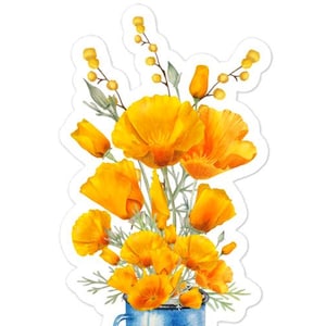 Stickers zonder luchtbellen California Poppies Nature Inspired - Duurzaam en waterdicht, perfect voor laptops, tijdschriften en cadeaus
