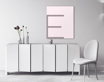 E Letter CANVAS PRINT, Ready for Hanging Font Minimal Nursery Girl's Room Decor Simple Lettering Wall Art Poster Pastel Artwork Gift for all
