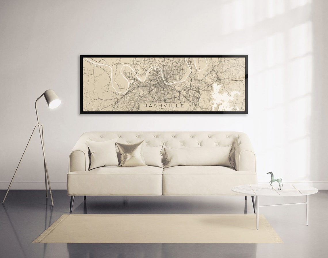 NASHVILLE TN Canvas Print Tennessee Ready to Hang City Map Etsy