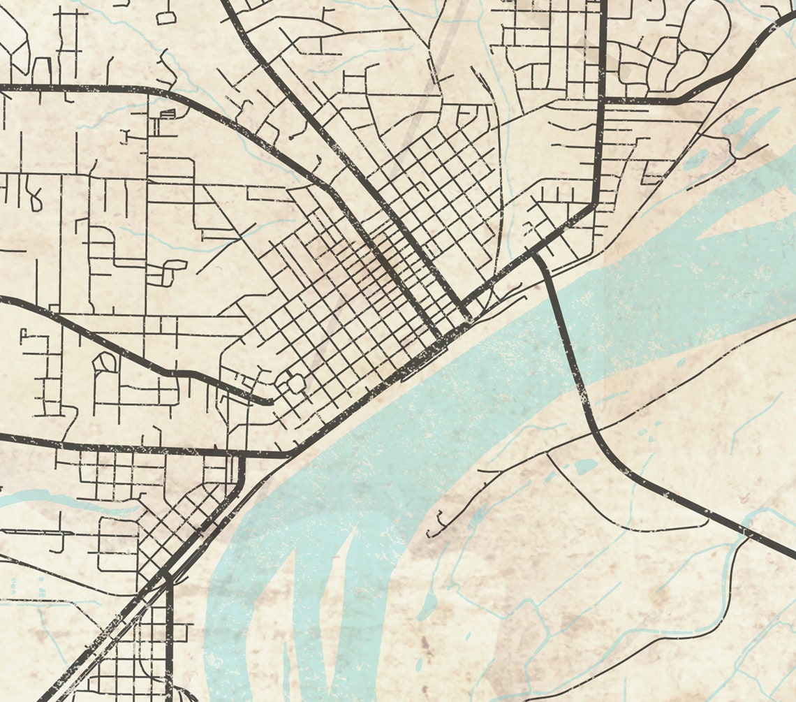 MUSCATINE IA Canvas Print Ready for Hanging Iowa City Map Etsy