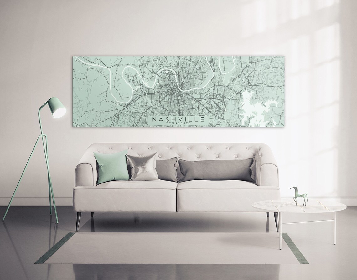 NASHVILLE TN Canvas Print Tennessee Ready to Hang City Map Etsy