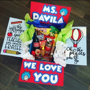 Dr. Seuss Teacher Gift Box, Personalized 'Oh, The Places You'll Go' Theme