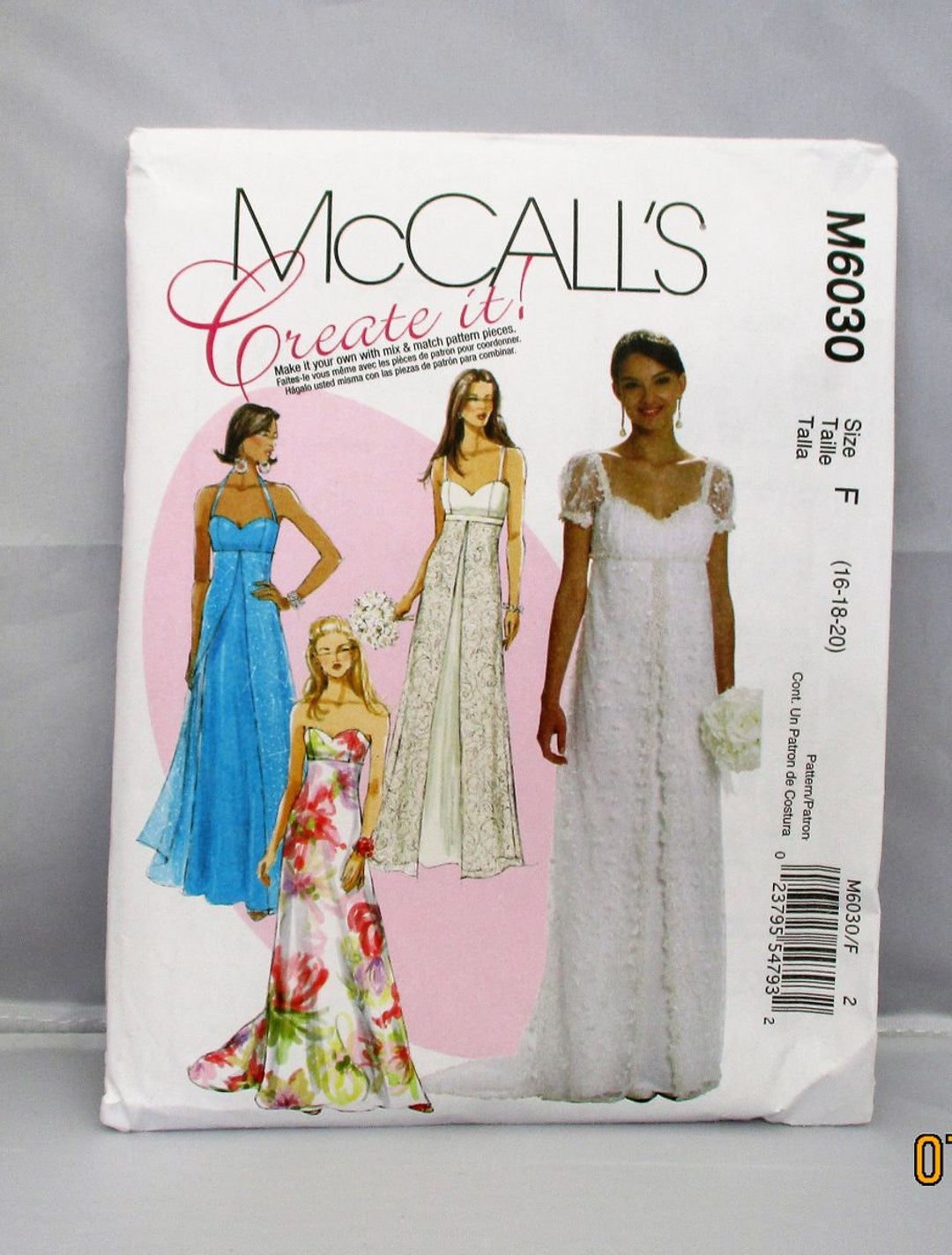 Mccall's CREATE GOWN Pattern Mix and Match 6030 Sizes Etsy