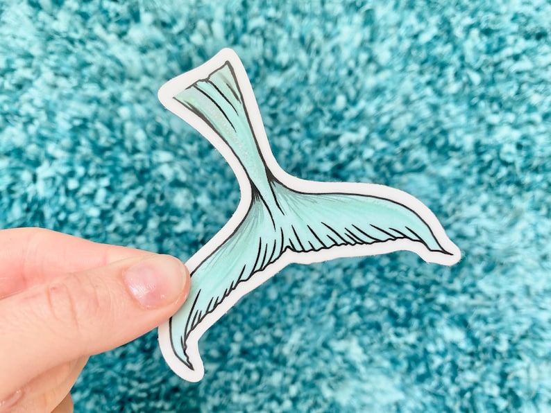 Whale Sticker Waterproof Whale Tail VSCO Sticker Rose Soma | Etsy