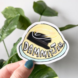 Office Sticker Stapler in Jello Dammit Jim Quote Sticker Funny Dwight Waterproof Stickers for Laptops, Cars and Water Bottles