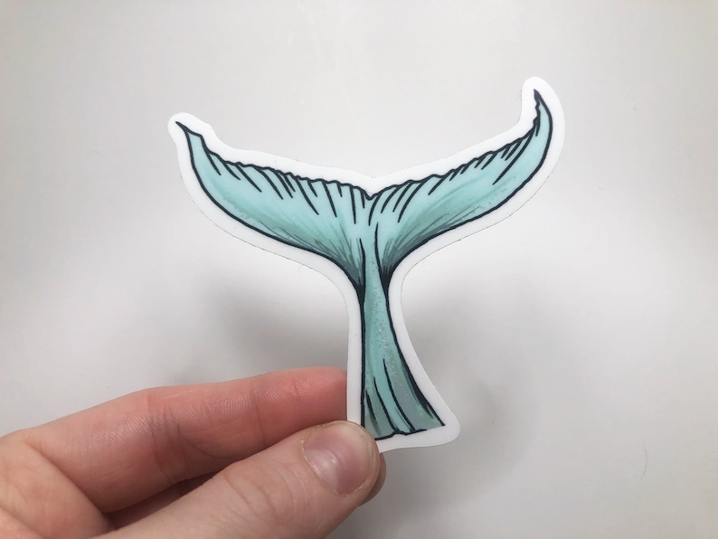 Whale Sticker Waterproof Whale Tail VSCO Sticker Rose Soma | Etsy