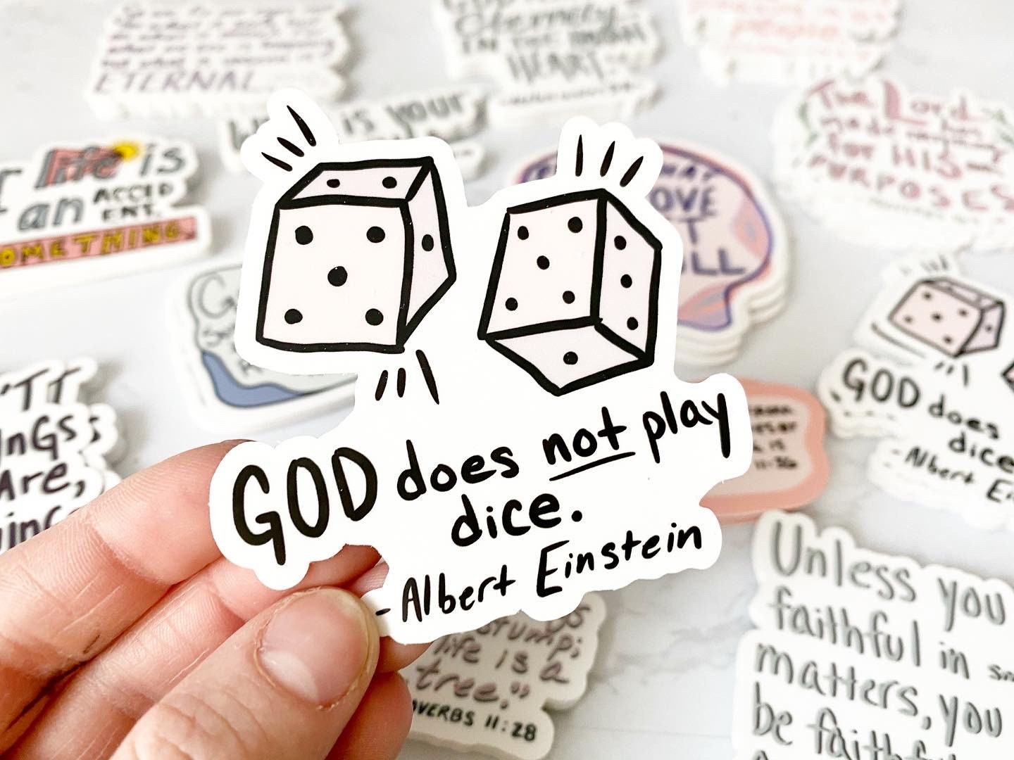 Quote Vinyl Sticker Decal God Does Not Play Dice Etsy