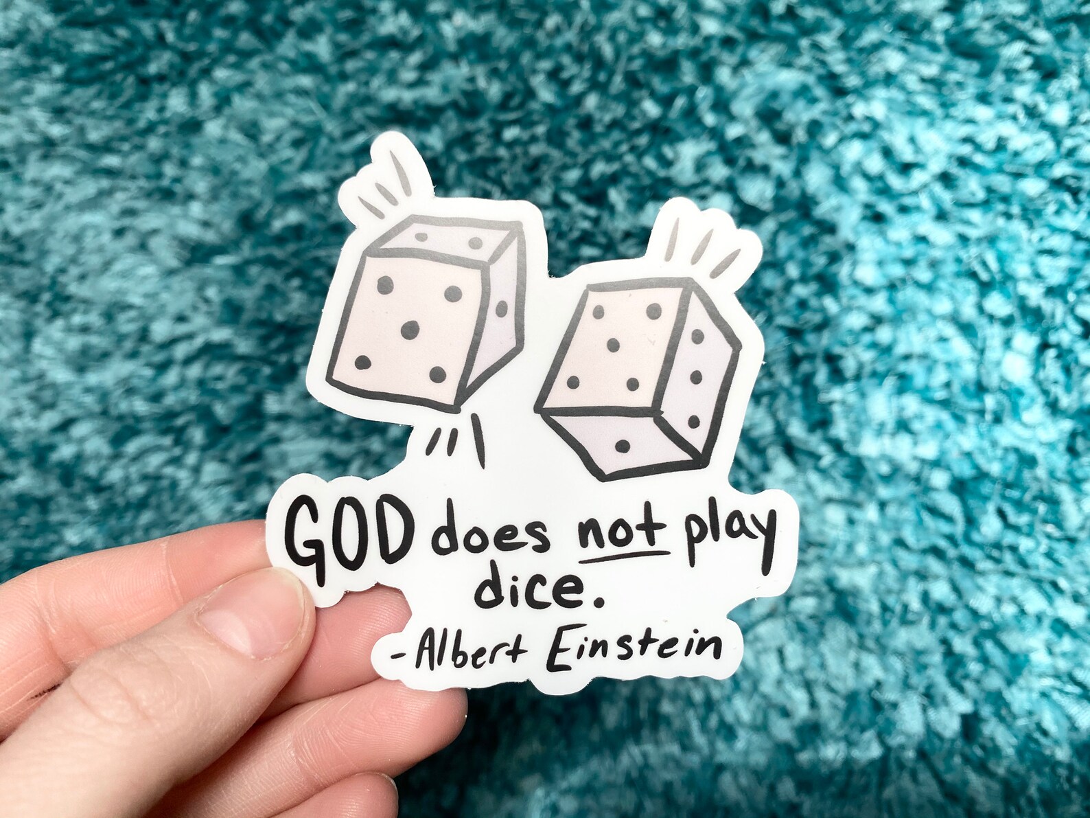 Quote Vinyl Sticker Decal god Does Not Play Dice Etsy