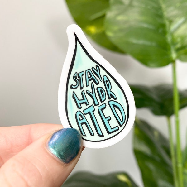 Stay Hydrated Sticker - Aesthetic Stickers for Water Bottles, Laptops, Journals, and Cars