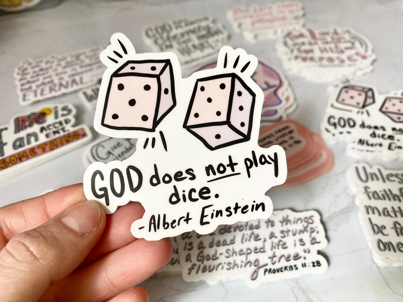 Quote Vinyl Sticker Decal god Does Not Play Dice Etsy