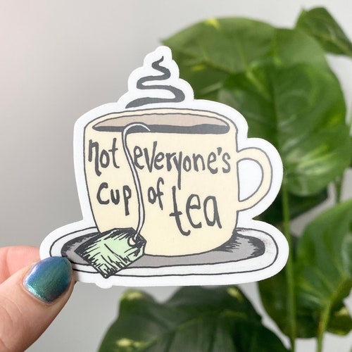 Cup Of Tea Sticker Cute Tea Quote Sticker Waterproof And Etsy Cup Of Tea Sticker Cute Tea Quote Sticker Waterproof And Etsy