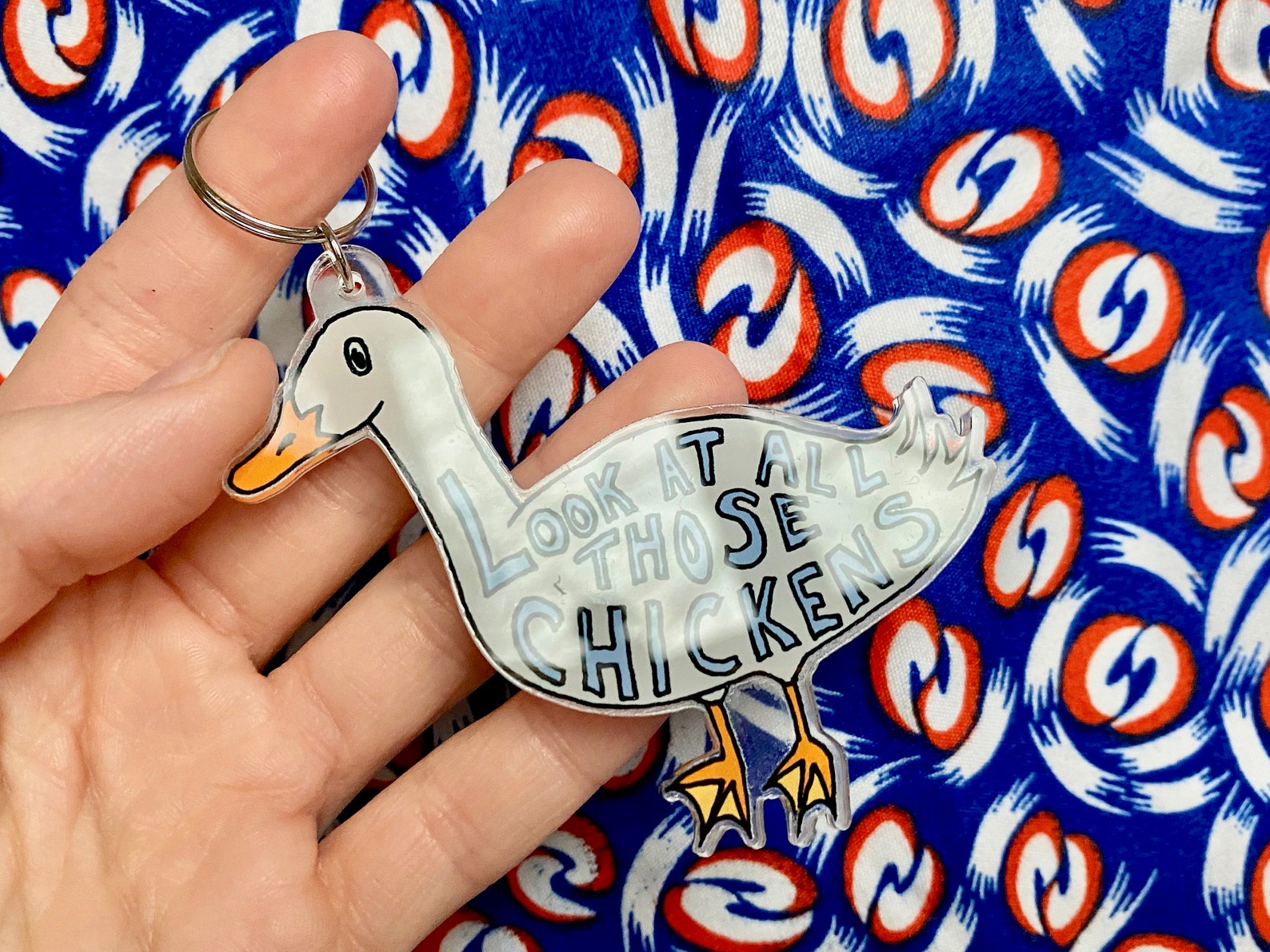 Chickens Keychain Ornament Vine Keychains Funny Charms Etsy