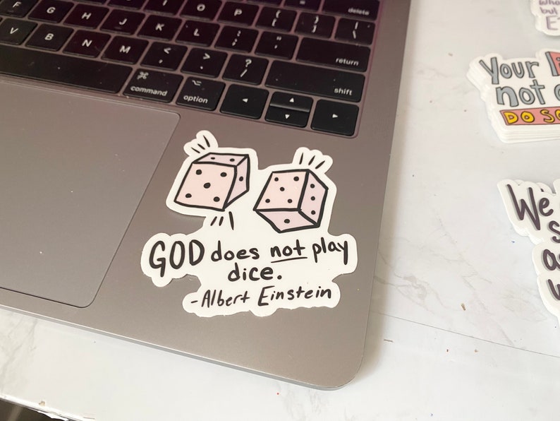 Quote Vinyl Sticker Decal god Does Not Play Dice Etsy