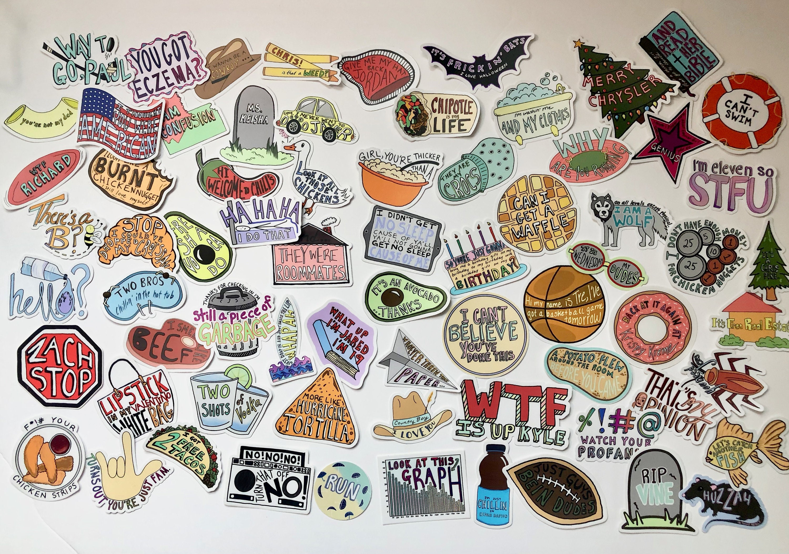 Vine Stickers Pack 30 Funny Vine/meme Stickers Pack of Vine Etsy