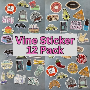 Vine Stickers - Custom Pack of Vine Stickers - Waterproof Durable Vinyl Laptop/Water Bottle Funny Vine Quote Stickers - Rose Soma Stickers