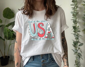 Fourth of July USA Shirt - United States Shirt, Land of the Free Home of the Brave Shirt, USA T Shirt, Fourth of July T Shirt, America Shirt