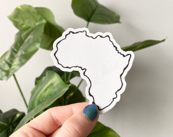 Africa Sticker - Africa Outline Sticker, Africa Love Sticker, Africa, Continent Sticker, Cute Waterproof Durable Sticker, Laptop Decals