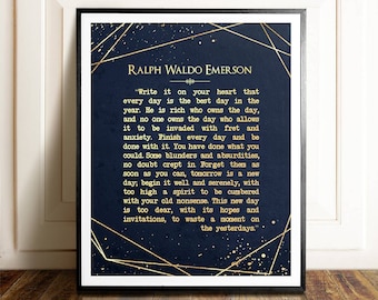 Ralph Waldo Emerson Zitat Folienkunstdruck: Inspirierendes Dekor