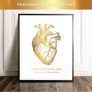 Gepersonaliseerd cadeau voor arts - aangepaste dokterscadeaus - anatomische hartkunst, cardiologie cardioloog hartverpleegkundige, hartchirurg cadeau kunst