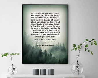 Ralph Waldo Emerson Zitat Print - Inspirierende Wandkunst