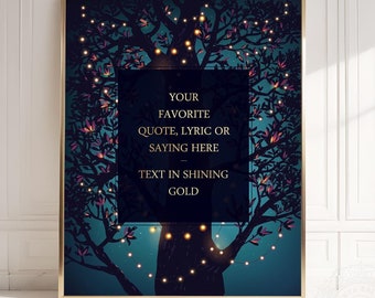 Custom Gold Foil Quote Print: Personalized Wall Art