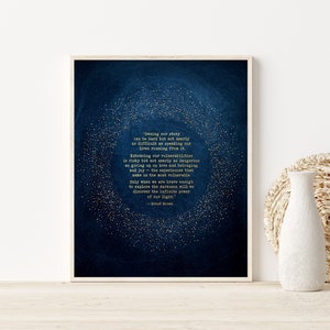Gold Foil Brene Brown Quote Print: Inspirational Wall Art