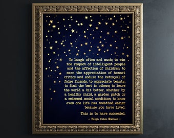 Gold Foil Emerson Quote Print – Inspirational Typewriter Art