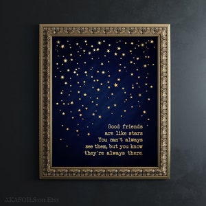 Best Friend Birthday Gift - Best Friend Gift - BFF Gift - Gold Metal Star Art - Friendship Gift - Friend Gift - Friend Birthday Gift Quote