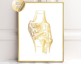 Orthopedic Surgeon Gift - Orthopedic Medicine Anatomy Art - Knee Gold Foil Print - Orthopedic Art - Orthopedic Nurse Gift - Anatomy Poster