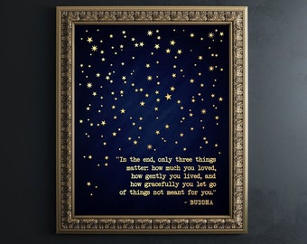 Gold Foil Buddha Quote Print: Inspirational Buddhist Wall Art