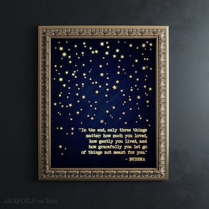 Buddha Wall Art - Buddha Quotes Gold Foil Print - Buddhist Inspirational Wall Art - Inspirational Quote Wall Art Print - Typewriter Font