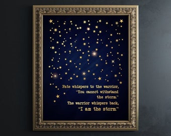 I Am The Storm Foil Print: Inspirational Quote, Military Gift Framed Option