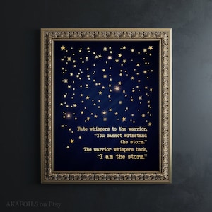 I am the Storm Inspirational Quote, Gold Print, Military Gifts, Army, Navy, Marine, Air Force, Coast Guard, or National Guard, Gift for Him