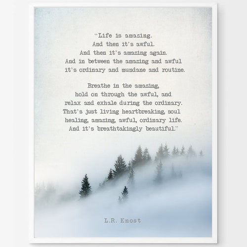 Inspirational Wall Art Life is Amazing and Then Its Awful L Etsy