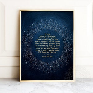 Gold Foil Winnie the Pooh Quote Print: Classic Nursery Wall Art