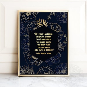 Mentorcadeau - bedankje voor mentor - John Quincy Adams Quote - Als je acties anderen inspireren om meer te dromen - Leadership Gifts Modern