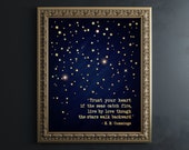 Inspirational Wall Art EE Cummings Quotes Poem Print E. E. Cummings Poetry Typewriter Trust Your Heart Real Gold Foil Book Lover Gift