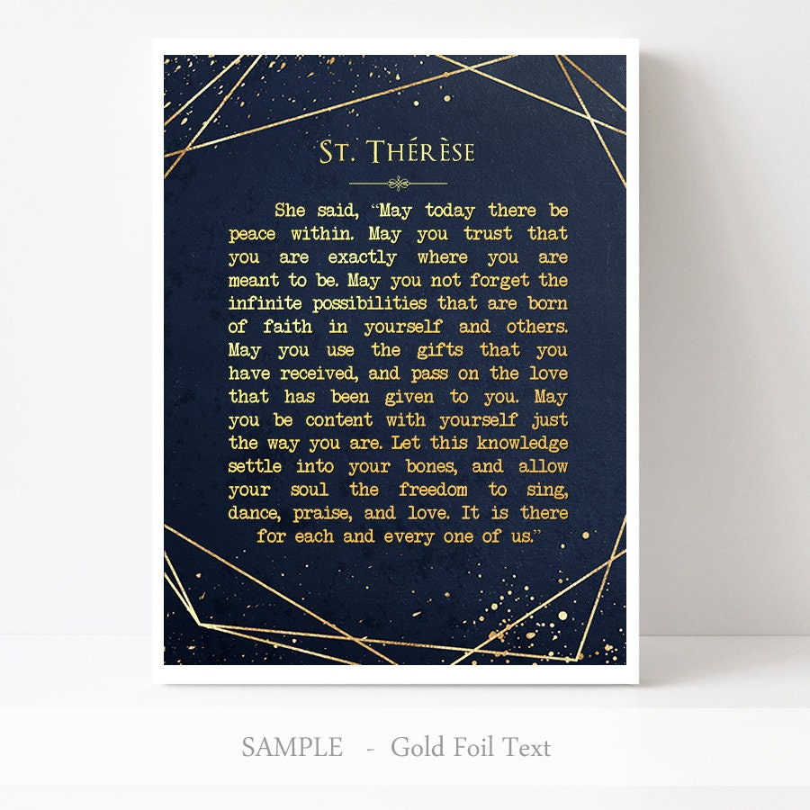 St Therese Quote Print Inspirational Wall Art Catholic Etsy