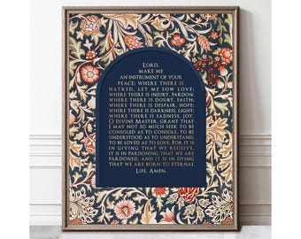 Gold Foil Prayer of St. Francis Print - Christian Catholic Wall Art