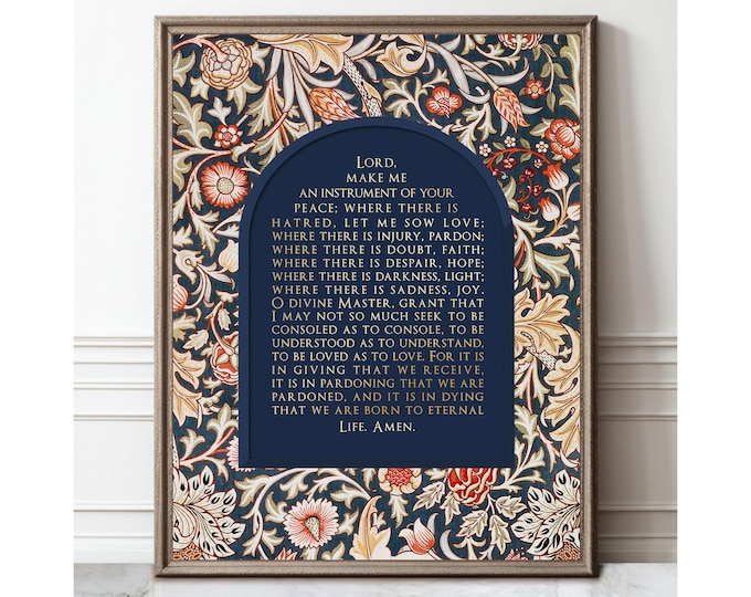 Gold Foil Prayer of St. Francis Print - Christian Catholic Wall Art