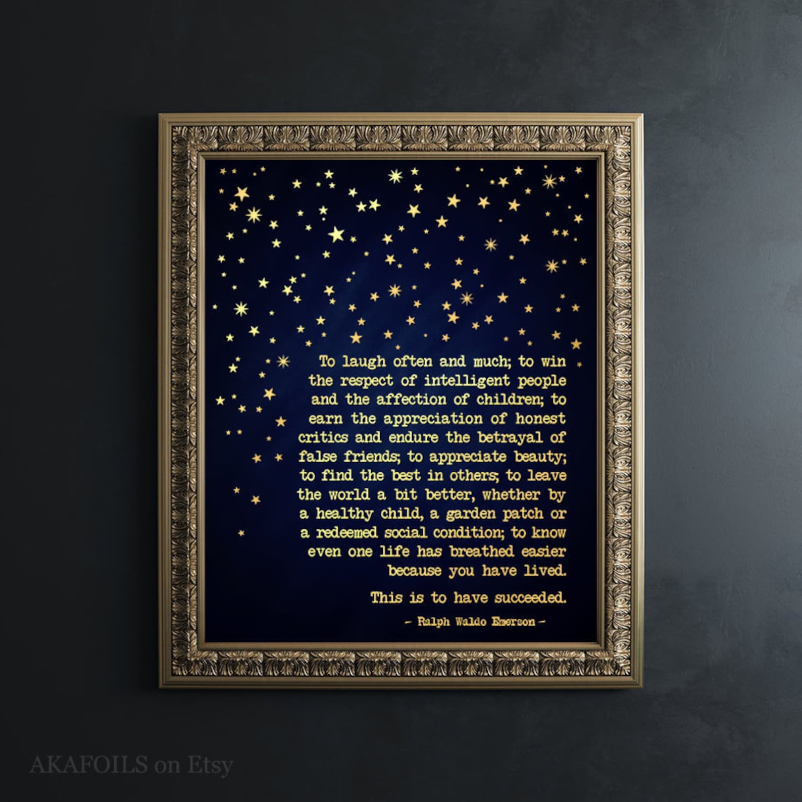 Gold Foil Emerson Quote Print – Inspirational Typewriter Art - Etsy