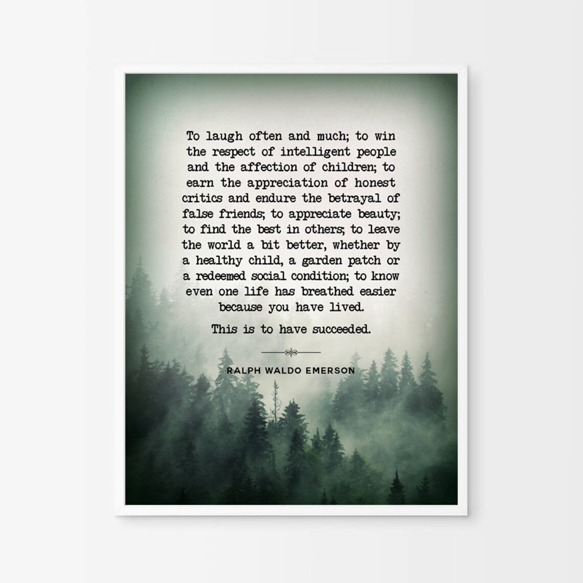 Ralph Waldo Emerson Quote Print – Inspirational Wall Art - Etsy