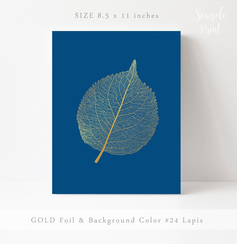 Gold Leaf Wall Art Gold Botanical Print Botanical Leaf Real Etsy
