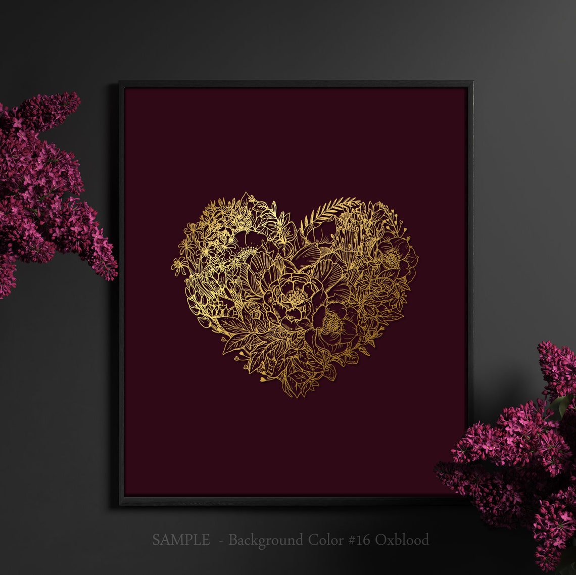 Gold Heart Foil Print Gallery Wall Heart Art Real Gold Etsy