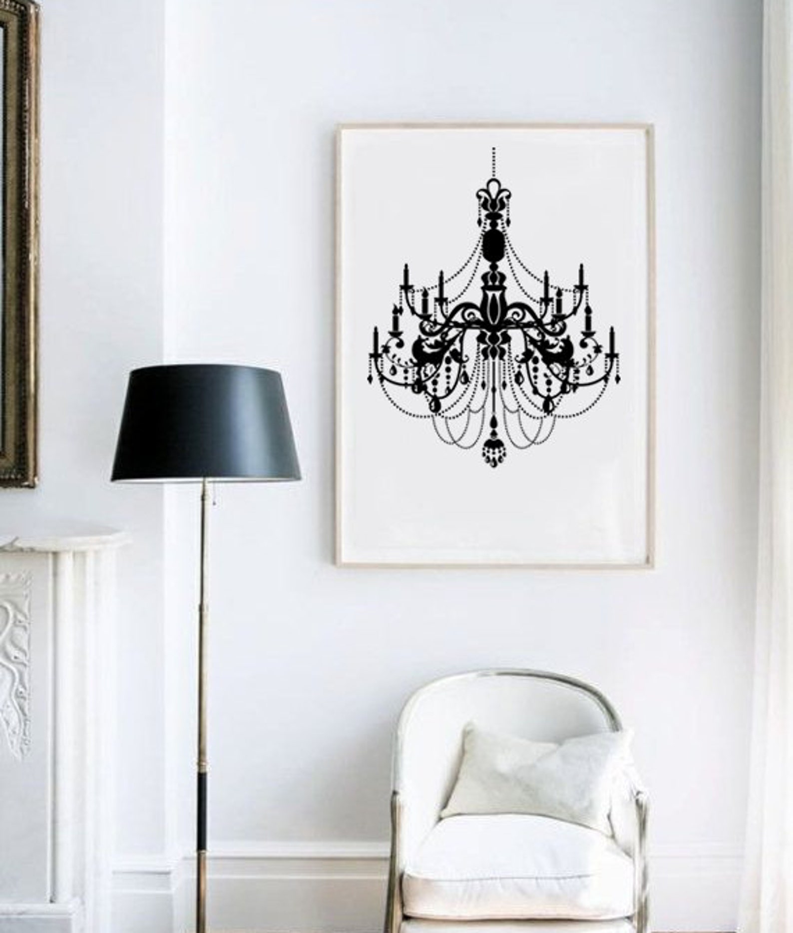 Chandelier Wall Art Crystal Chandelier Print Wall Decor Etsy