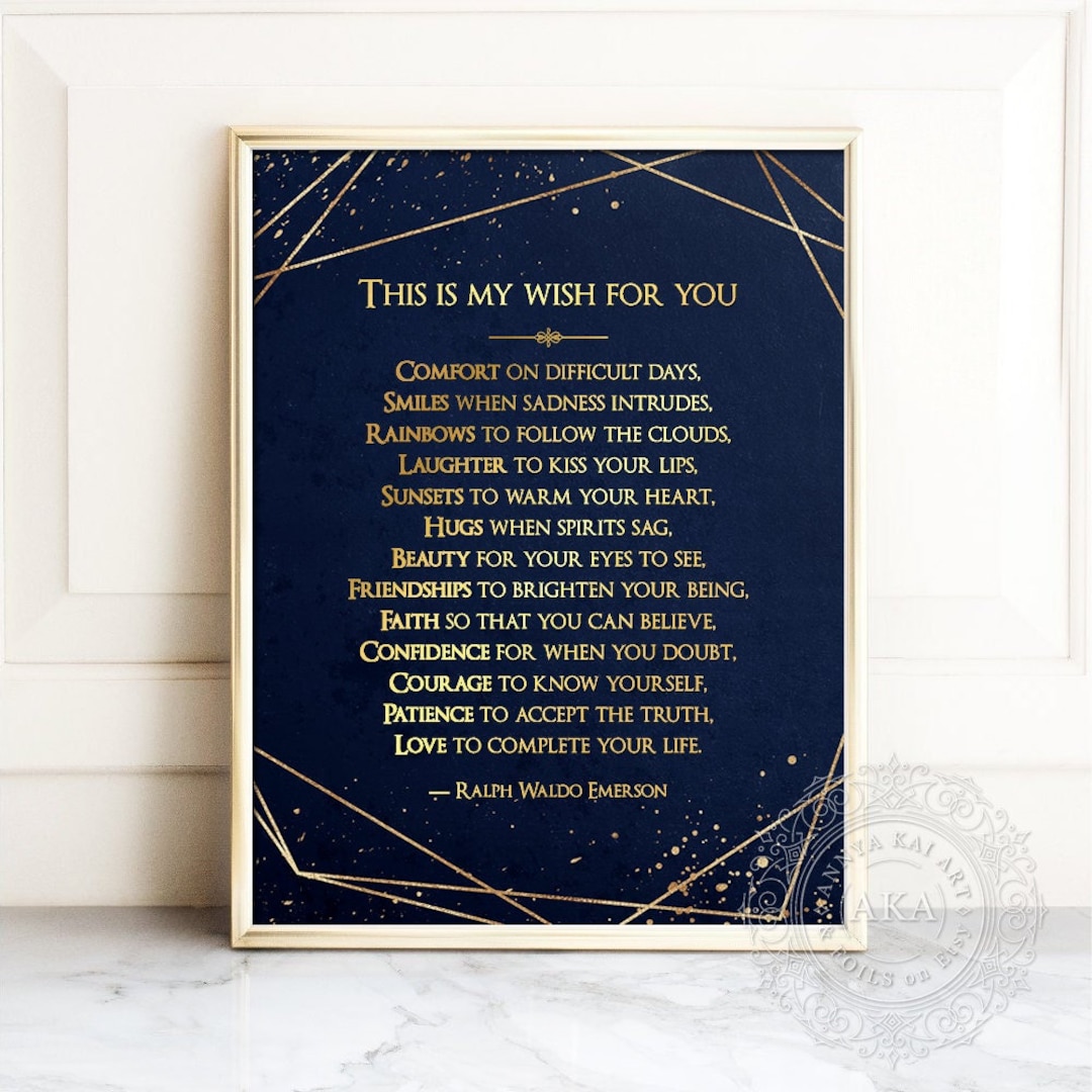 Ralph Waldo Emerson Quote Print: Gold Foil Inspirational Art - Etsy