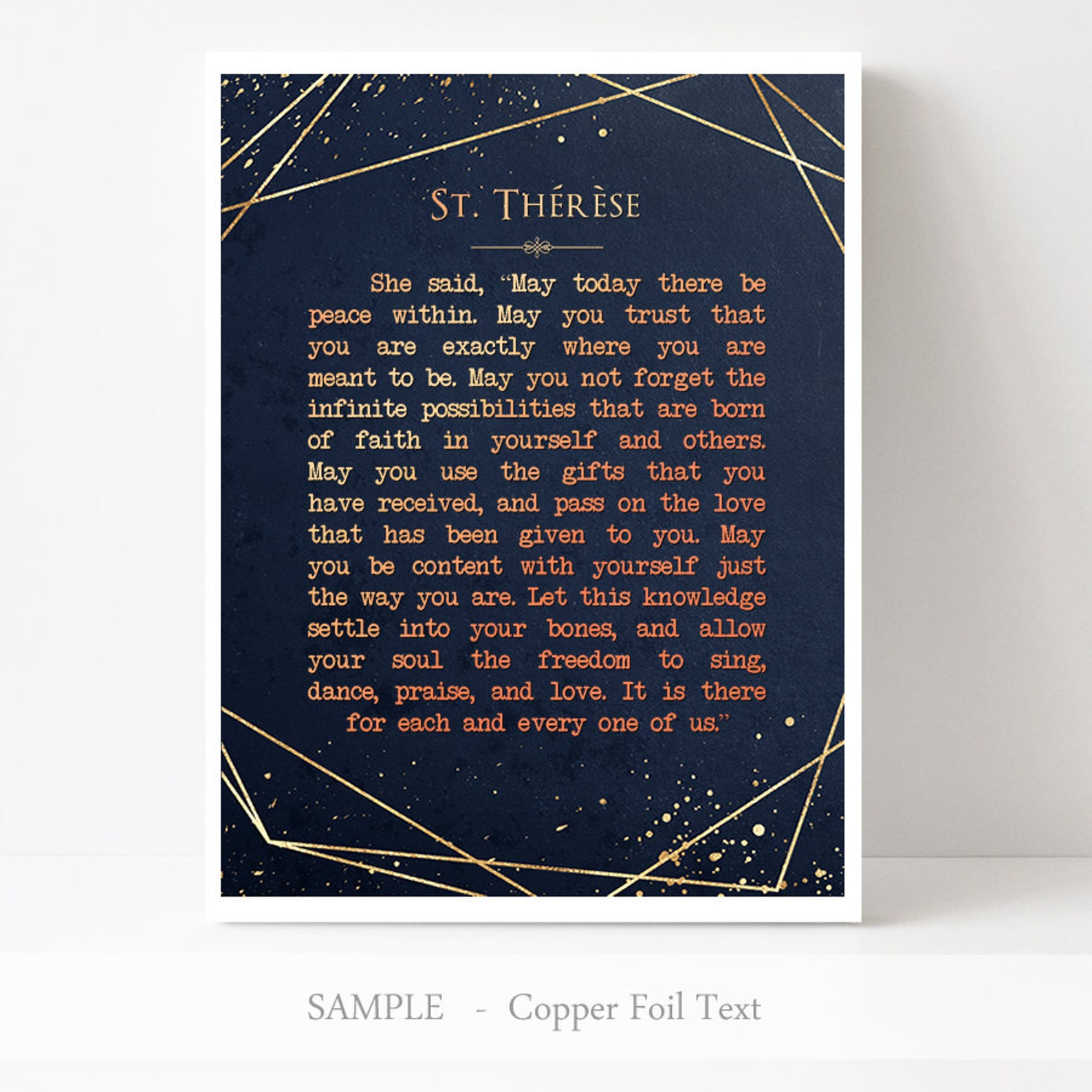 St Therese Quote Print Inspirational Wall Art Catholic Etsy