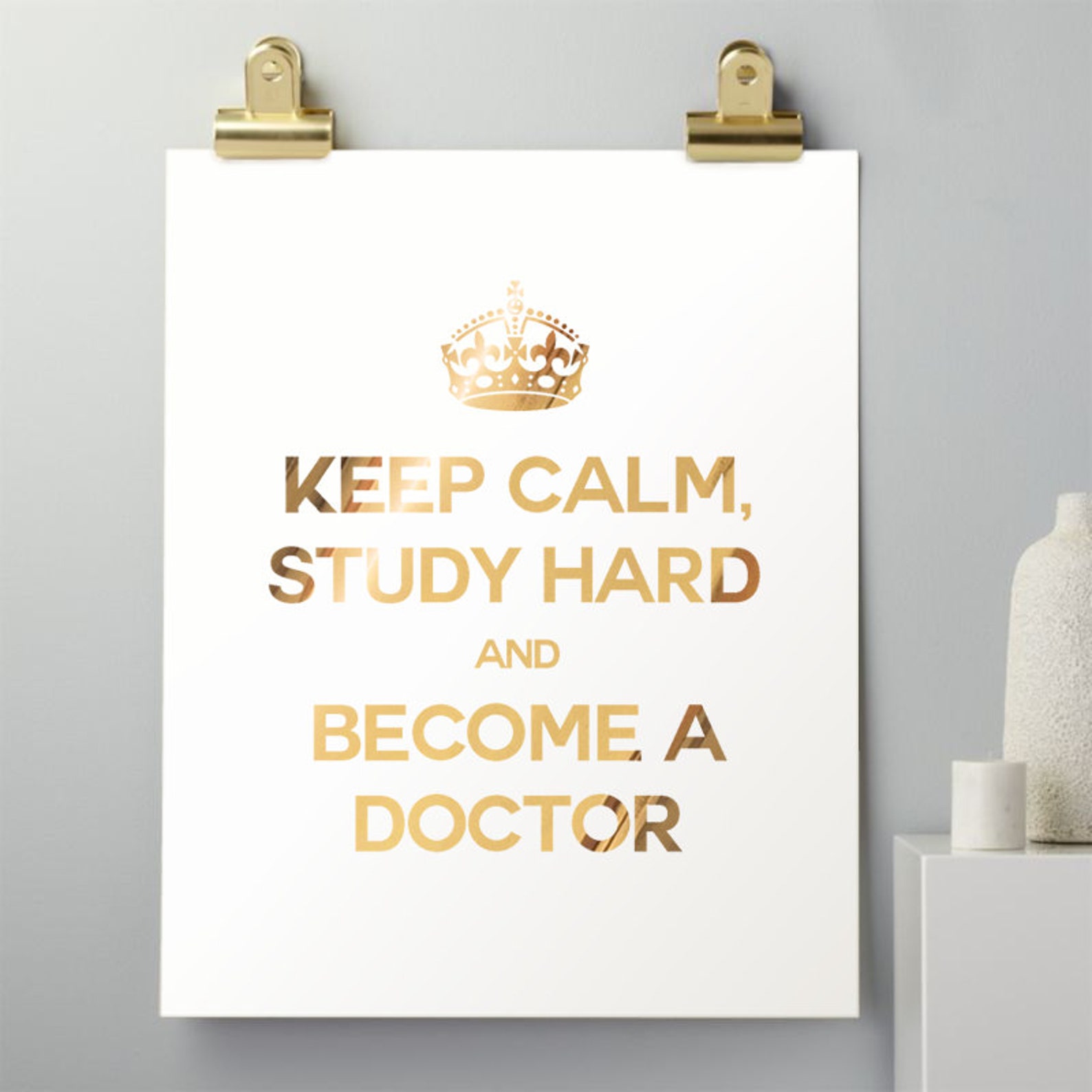 Medical Student Gift Medical School Gift Gold Foil Print Etsy